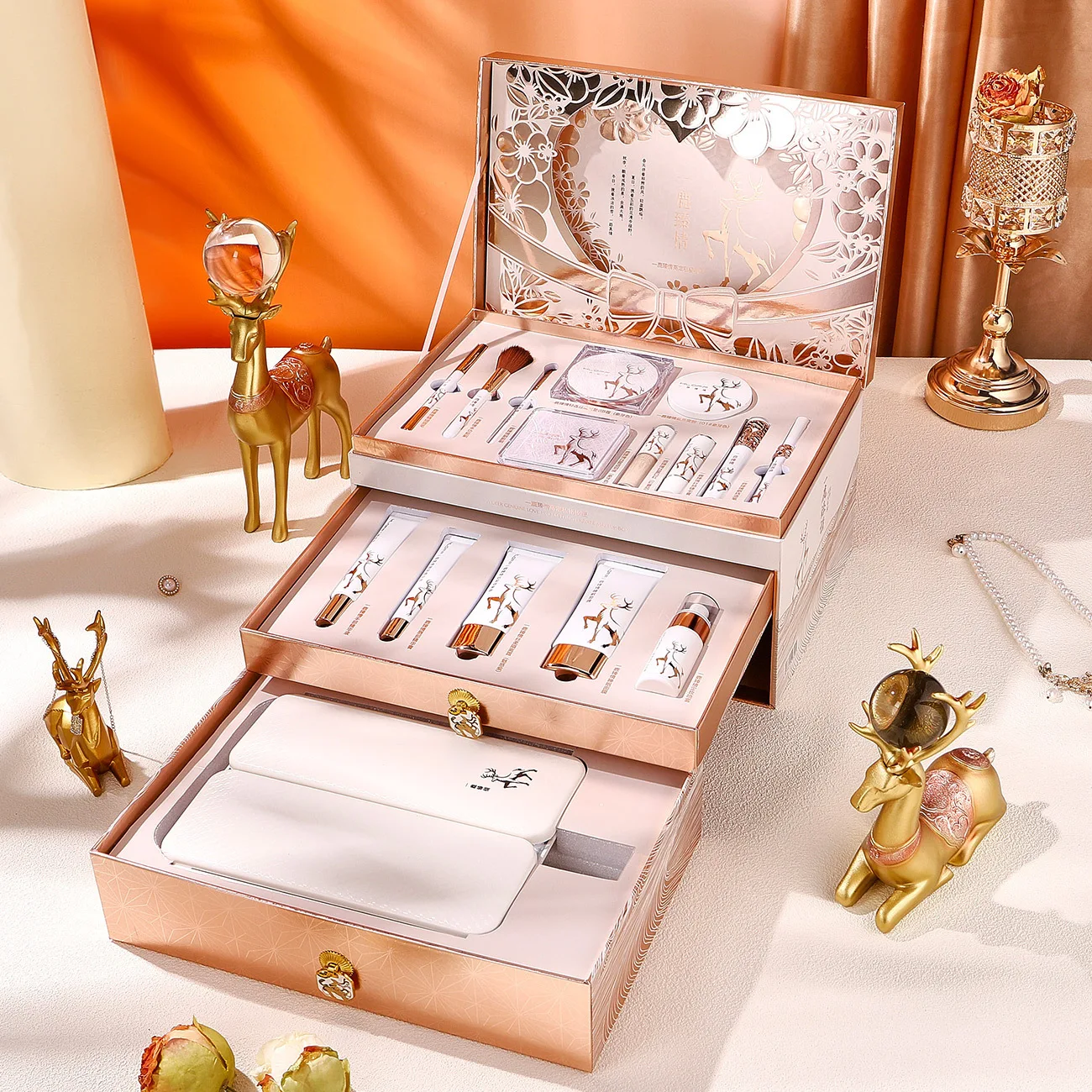 Hloff yilu zhenqing haute couture makeup gift box 520 valentine's day birthday gift makeup suit with cosmetic mirror