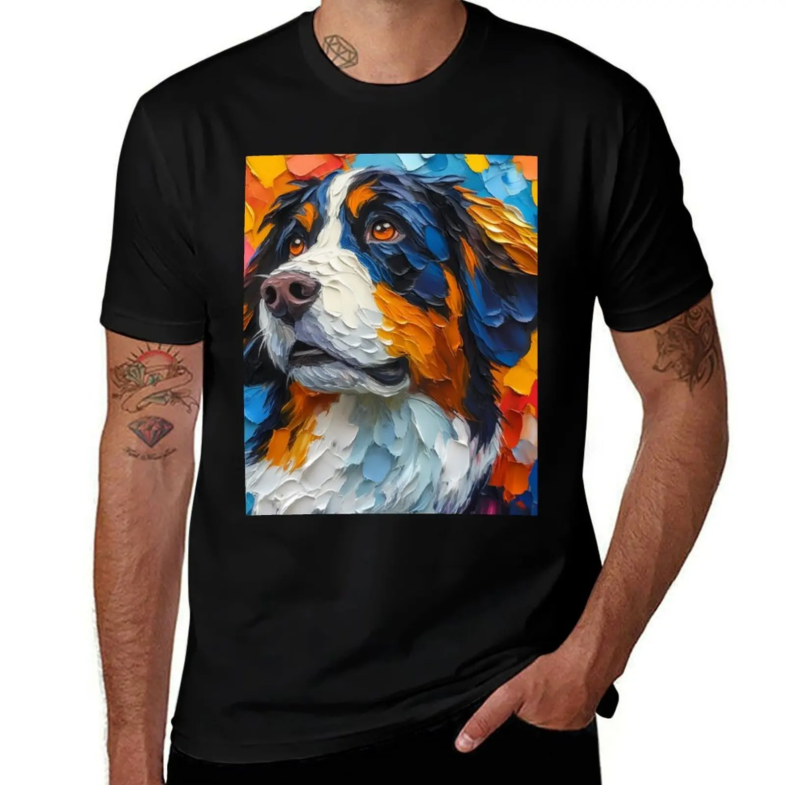 

Футболка Swiss Mountain Dog Gaze, забавные футболки с мемми для мальчика, кавайная одежда, футболки, одежда оверсайз для мужчин