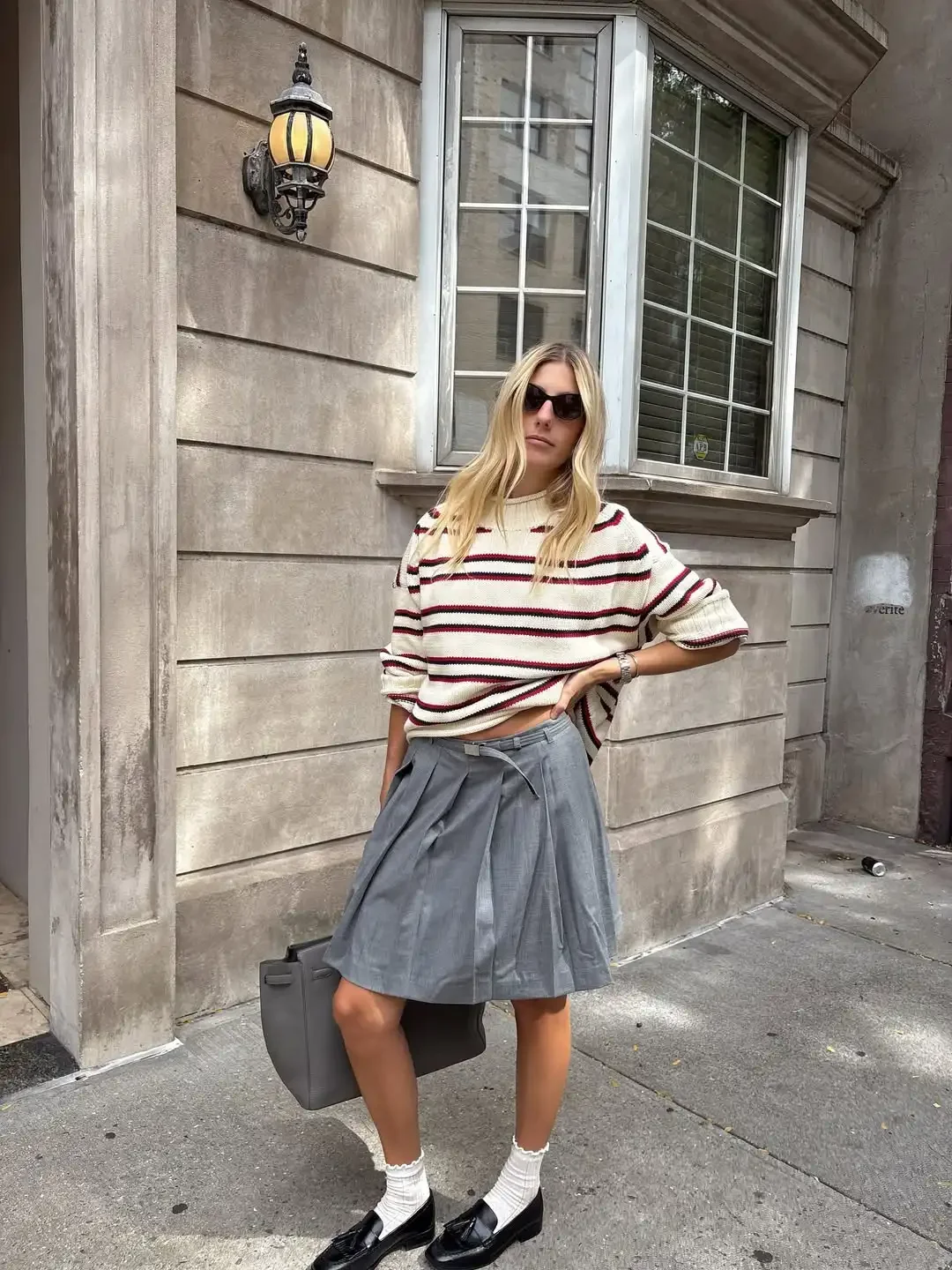 

Fashion Striped Knit Sweater For Women Autumn Casual Pullover Long Sleeve Round Neck Tops Lady Commute Street Style Office Wear