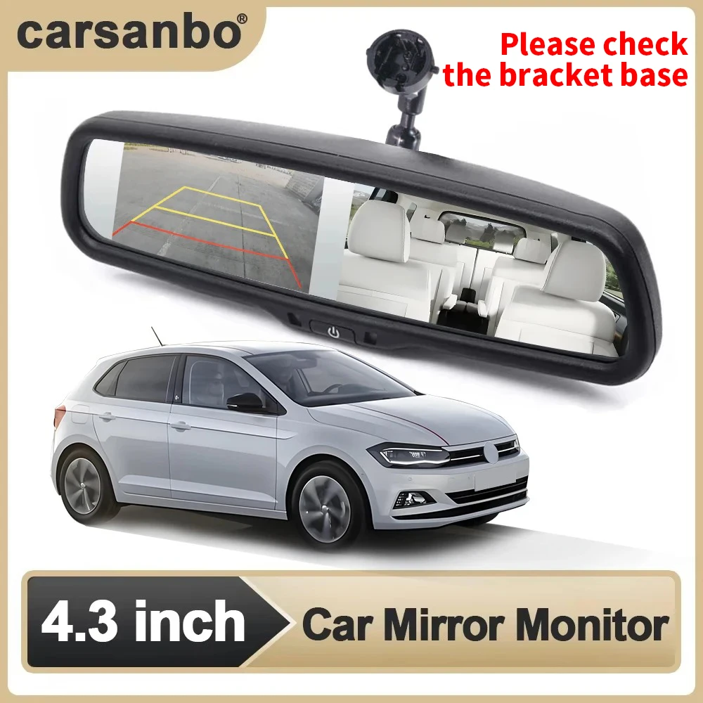 

Carsanbo 4.3 Inch Car Rearview Mirror OEM Special Bracket For Kia Sportage 2007-2013 Mirror Screen With Original Special Bracket