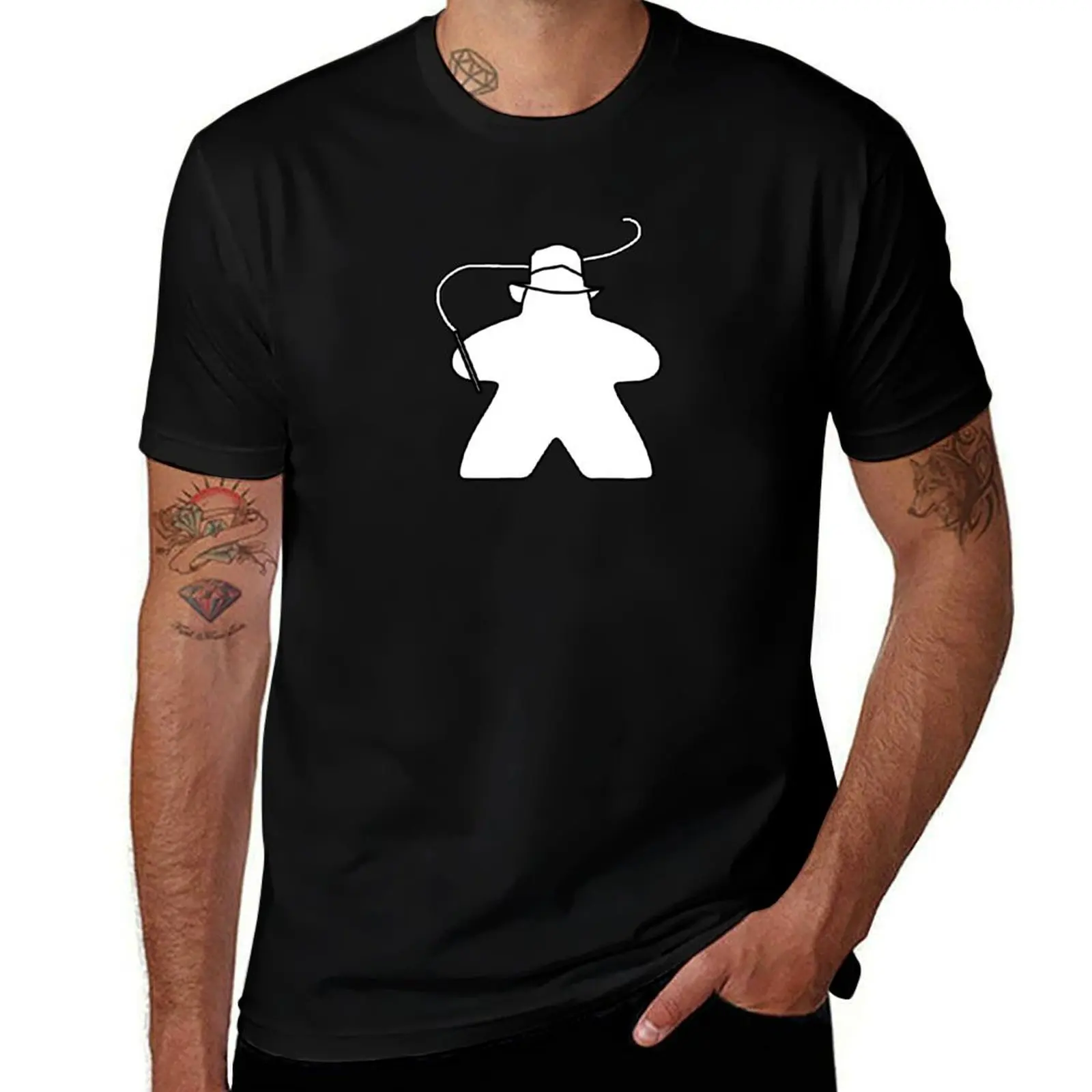 

Indiana Meeple -white - for geeky boardgames lover T-Shirt g man t shirts for men man tshirt t shirts for man cotton T-Shirt