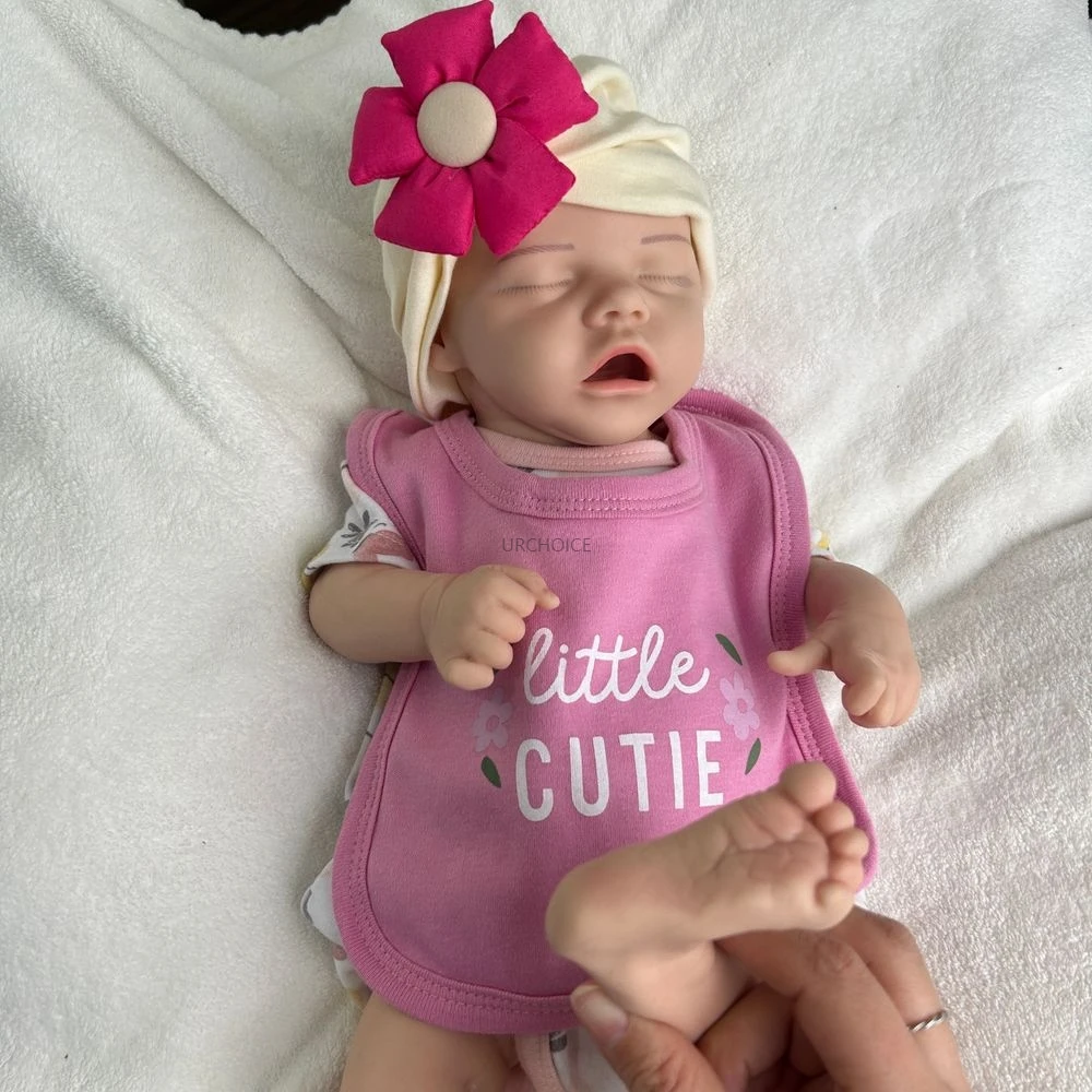 18 pouces corps complet en silicone doux renaît bébé fille détail réaliste caractéristiques poupée bébé lavable cadeau de Noël romantique