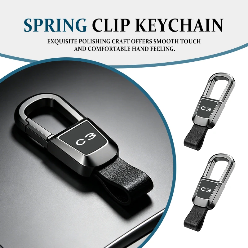 Metal Car Keychain Keyring Holder Pendant Gift Auto Accessories For Citroen Nemo Picasso VTS C1 C2 C3 C4 C4L Jumper Xsara DS7