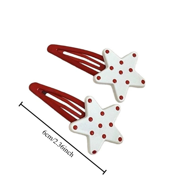 Unique Dopamine Colorful Polka Dot Star BB Hair Clips Sweet Student Side Bang Hair Pins Cute Hair Accessories Cute Birthday Gift
