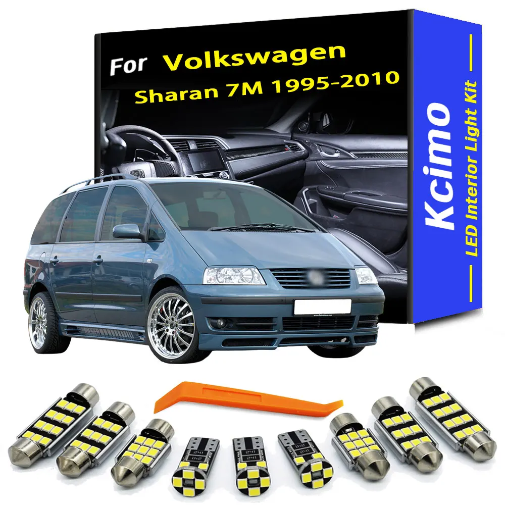 

Для Volkswagen Sharan 7M 1995-2010 комплект светодиодных внутренних дверных фонарей, освещение для ног, супер яркие автомобильные аксессуары с вилкой