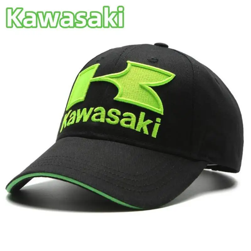 Kawasaki Unisex Embroidered Baseball Hat Spring and Autumn Outdoor Adjustable Casual Hat Sunscreen Hat Fashion Hip Hop Hat