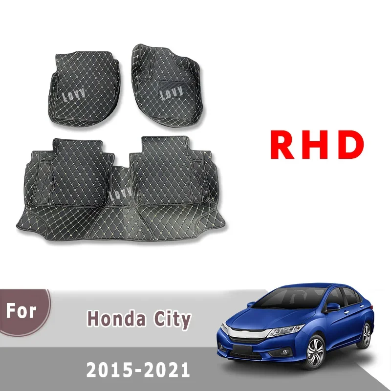 

RHD Carpets For Honda City 2022 2021 2020 2019 2018 2017 2016 2015 Car Floor Mats Auto Covers Accessories Custom Waterproof Foot