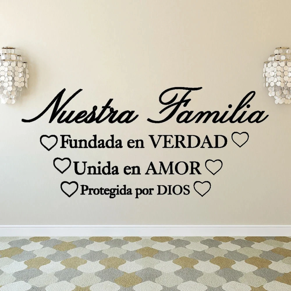 

1 pc good love Kept by god Bible Verse Spain text Wall Sticker Pvc Wall Stickers Wall Art Wallpaper for home deocr wallpaper