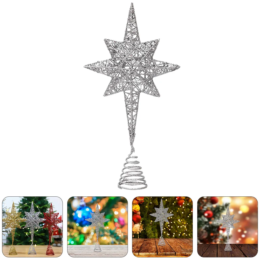 

1Pcs Christmas Eight Pointed Star Tree Topper Gold Color for Tree Decoration Festival Party Home Ornament Christmas Star