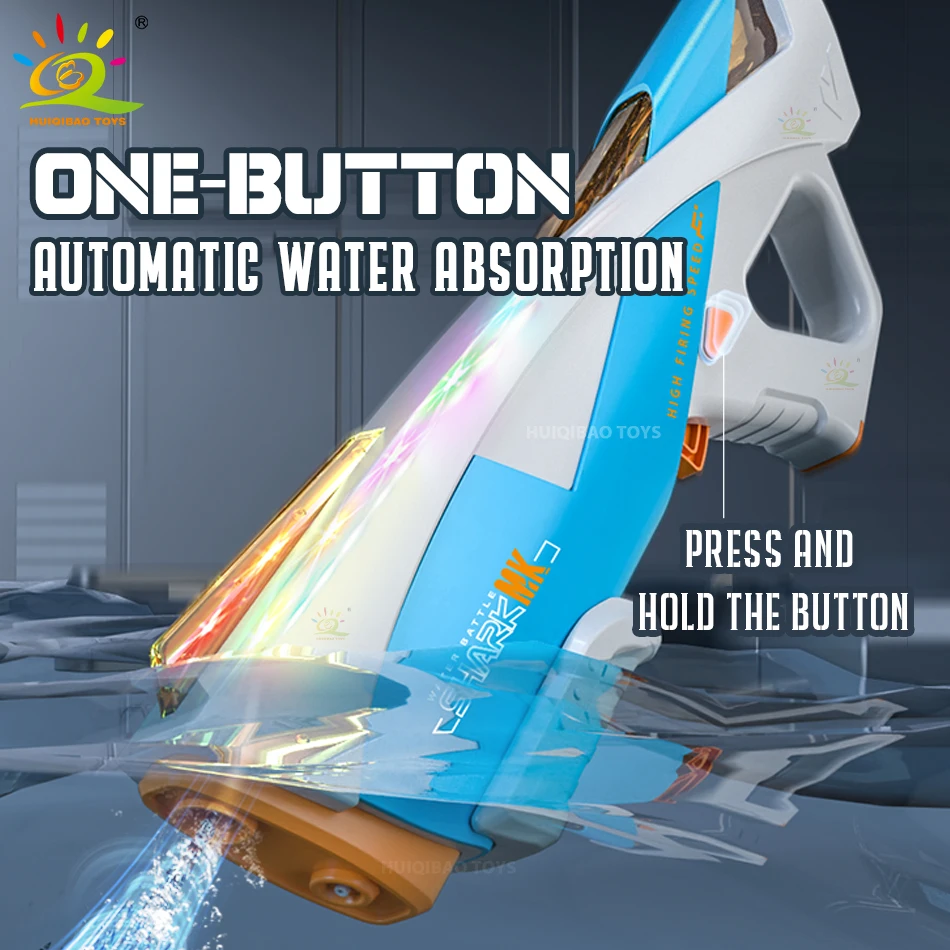 HUIQIBAO Marquee Light Pistola ad acqua elettrica Fantasy Cannone Estate Piscina all'aperto Lotta Gioco di tiro Giocattoli per bambini Regalo