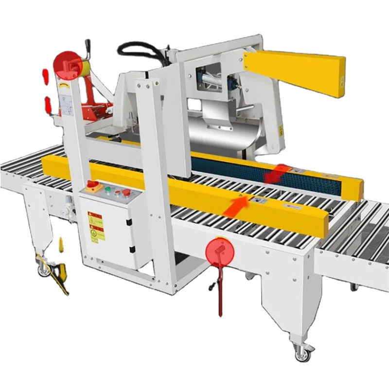 Automatic Flaps Folding Case Carton Box Closing Sealing Taping Sealer Machine for Food Industry