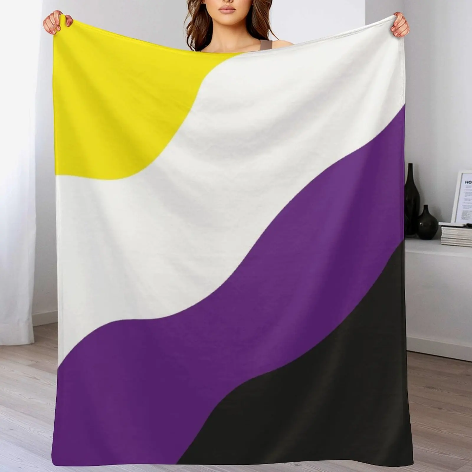 

Non-Binary Gender Flag Throw Blanket Thins Luxury Thicken Blankets