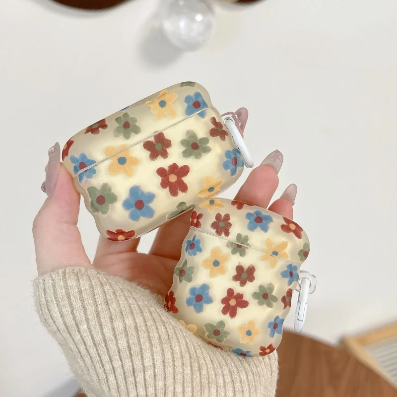 

Korean Ins Color Little Flower Earphone Case For Airpods 4 3 2 Pro 3 Cover Silicone Headset Charging Cases For Airpods Pro 2 Fun