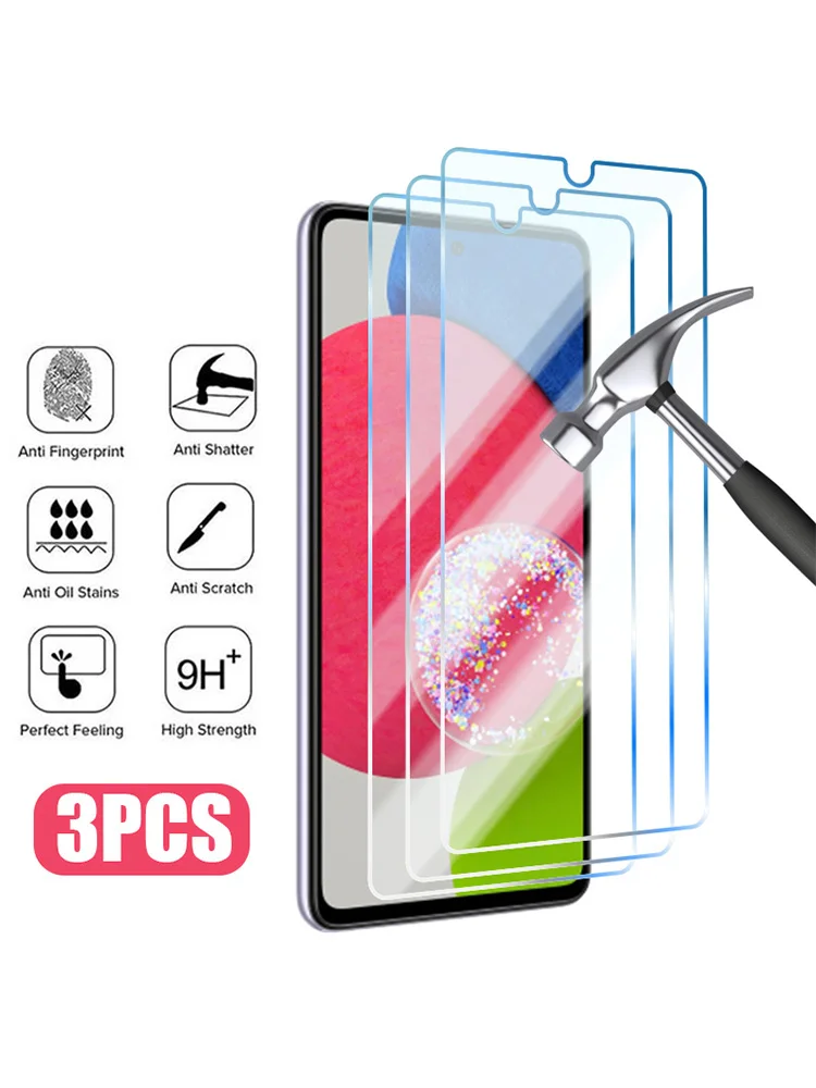 3PCS Glass For Samsung Galaxy A10 A20E A21S A30S A40 A50 A70 Screen Protector for Samsung A12 A22 A31 A32 A51 A52S 5G M21 M31