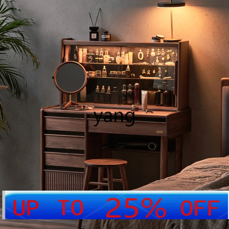 

YJQ Solid Wood Dresser Bedroom Large Capacity Makeup Table Multifunctional Storage Cabinet Desk