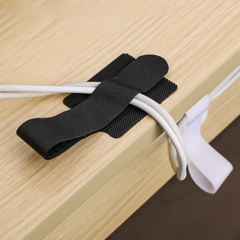 Self-adhesive Reuseable Cable Organizer Ties Adjustable Data Cord Earphone Line Organizer Straps Desk Wire Management Tape