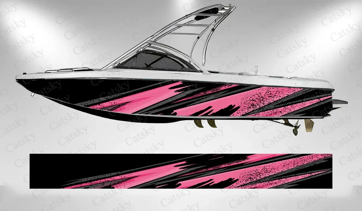 

Stars abstract striped graphics Boat wrap sticker vinyl boat for pontoon deck boat fishing self-adhesive decal sticker