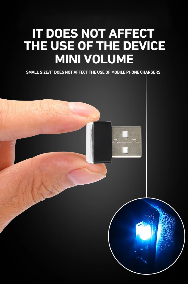 Mini USB LED Car Lights Car Interior Ambient Lights Emergency Lighting PC Car Color Decorative Lights Specifications Available
