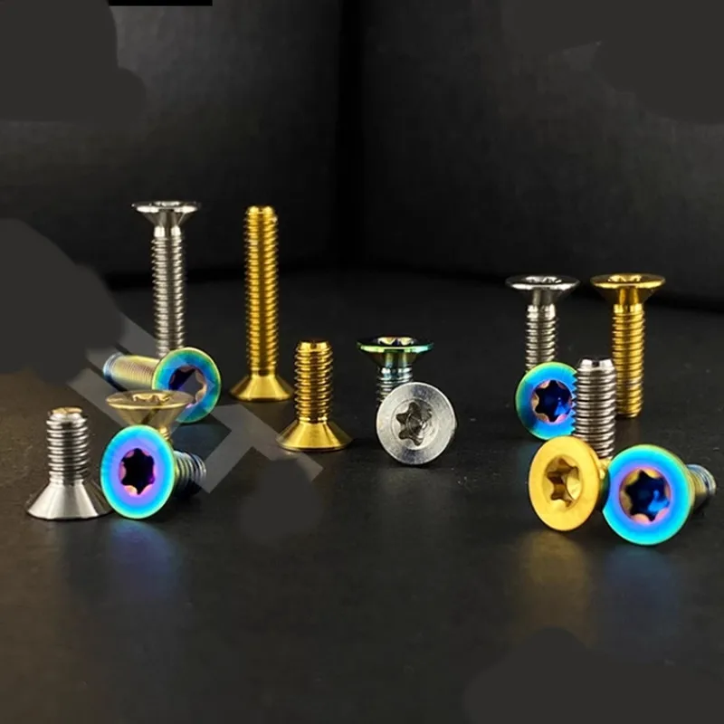 5pcs-10pcs M3 M4 M5 M6 Stainless Steel With PVD Gloden Rainbow Colour Titanium Plated Six-lobe Torx Countersunk Head Screw