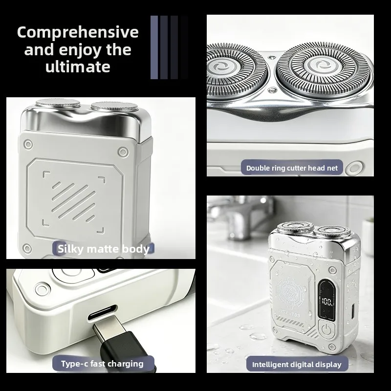 New Mini Double Head Electric Shaver Convenient Long Range Men's Shaver Home Rechargeable Beard Knife