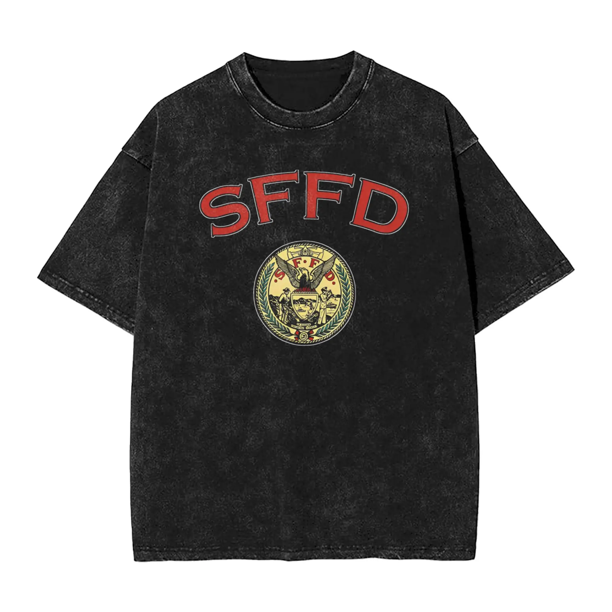 

SFFD SAN FRANCISCO FIRE DEPARTMENT SEAL Loose T Shirts Trendy Cool Tee Shirt for Men Summer Y2K Funny Casual Tees