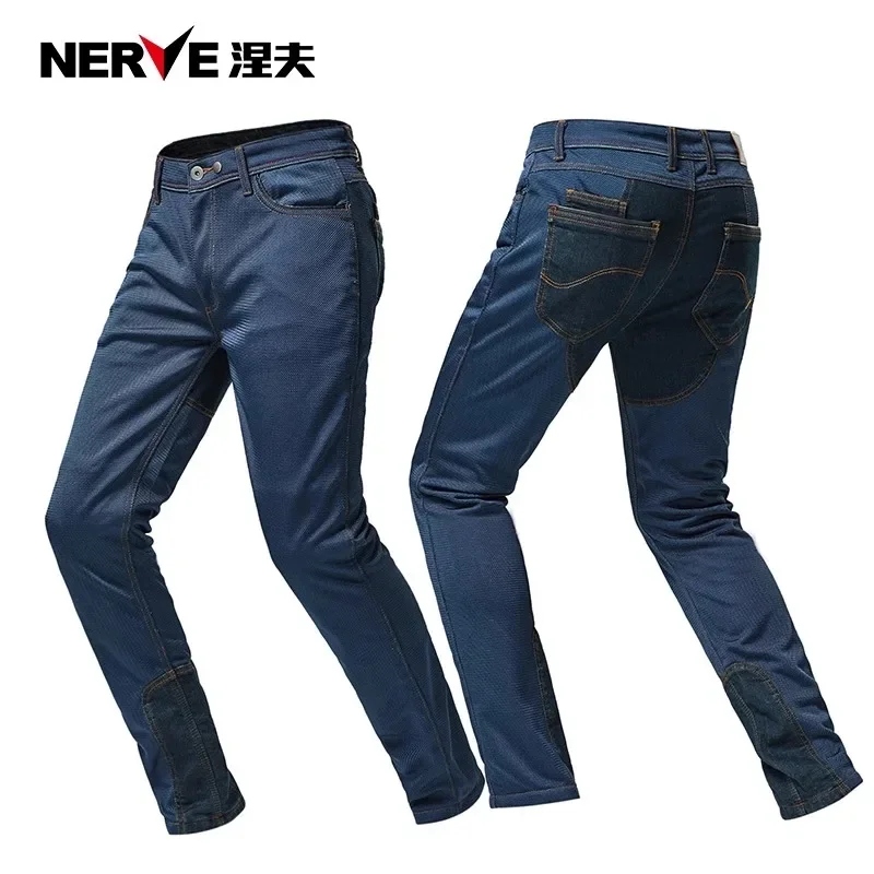 

NERVE Motorcycle Jeans Men's Motorcycle Pants Fall Resistant Four Seasons Summer Breathable Motocross Pants with Protective Gear