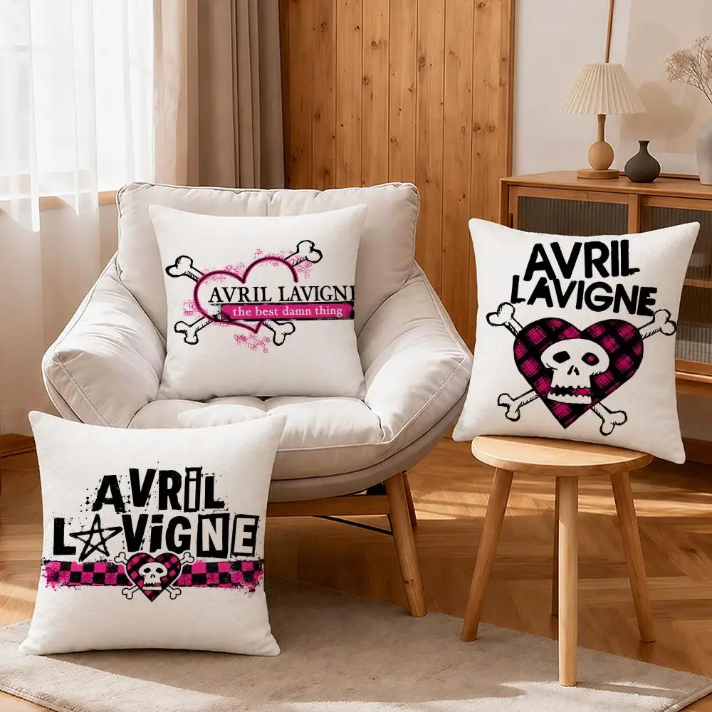 Singer Avril Lavigne Cushion Cover Linen Anti-Mite Antibacterial Cushion Cover Invisible Zipper Sofa Decor