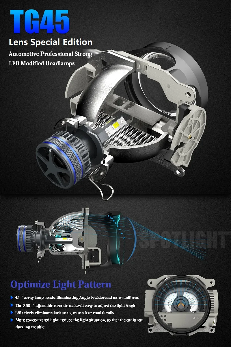 Faro LED EURS H7 H8 H9 H11 9005 HB3 9006 HB4 9012 D2 lente dedicada bombilla de luz de coche lente Dual Super proyector faro 12V