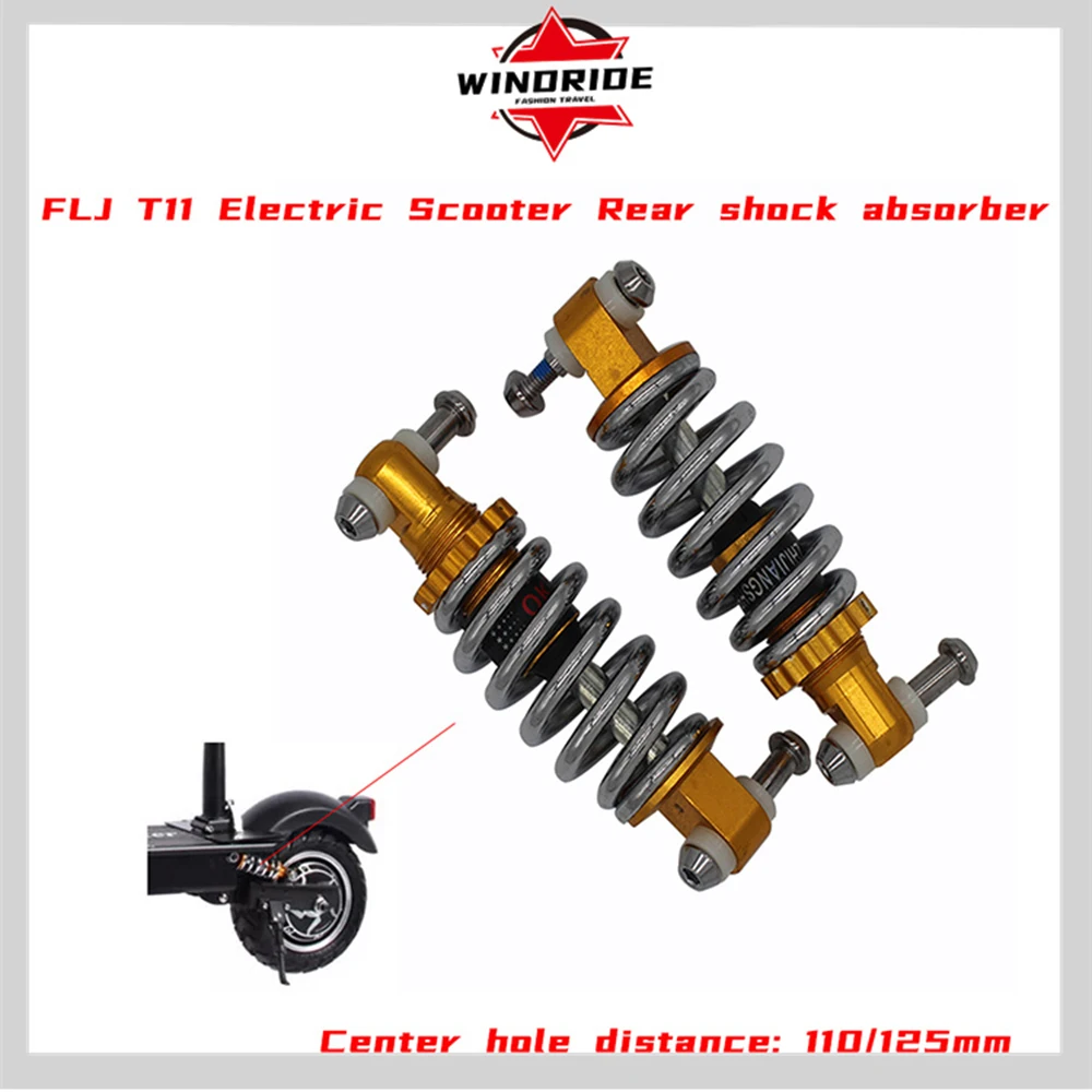 Electric Scooter Rear Support Shock Absorber Rear Spring Shock Absorber Center Distance 110mm / 115 / 125mm Gold Shock Absorber