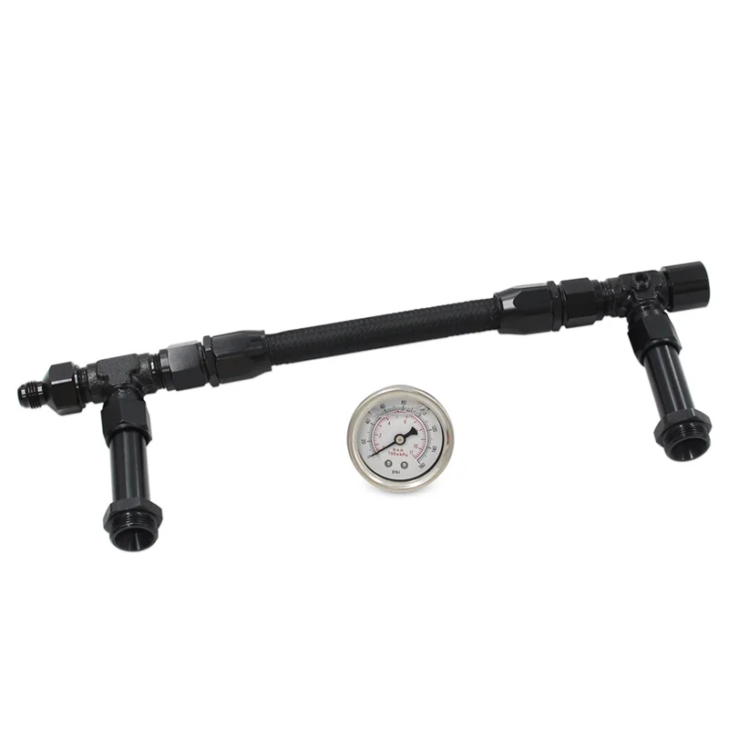 Línea de combustible de doble alimentación con manómetro para carburador Holley 4150 rosca 7/8 "-20 4150 8AN