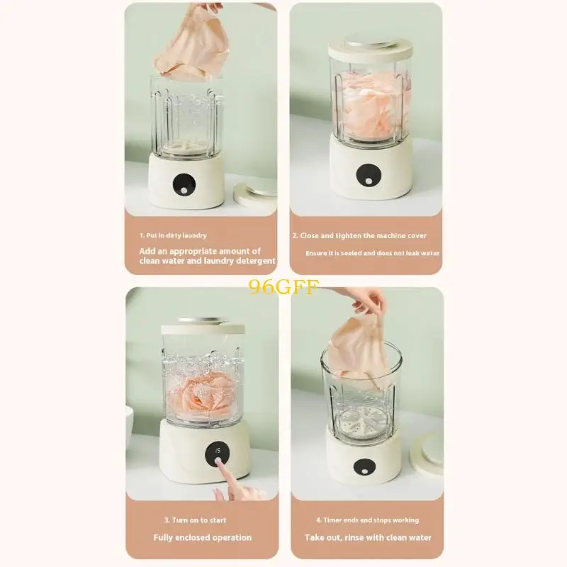 96GF Portable Washing Machine Wireless Mini Washer Deeply Clean Small Laundry Socks Underwear Baby Clothes Small Washer