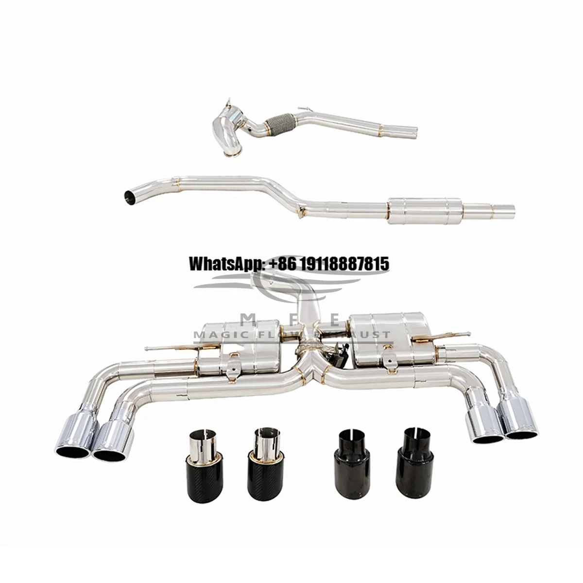 

Highly Recommended Full Exhaust Pipe Muffler Valved for Audi A3 1.8T 2015+ Auto Parts Escape