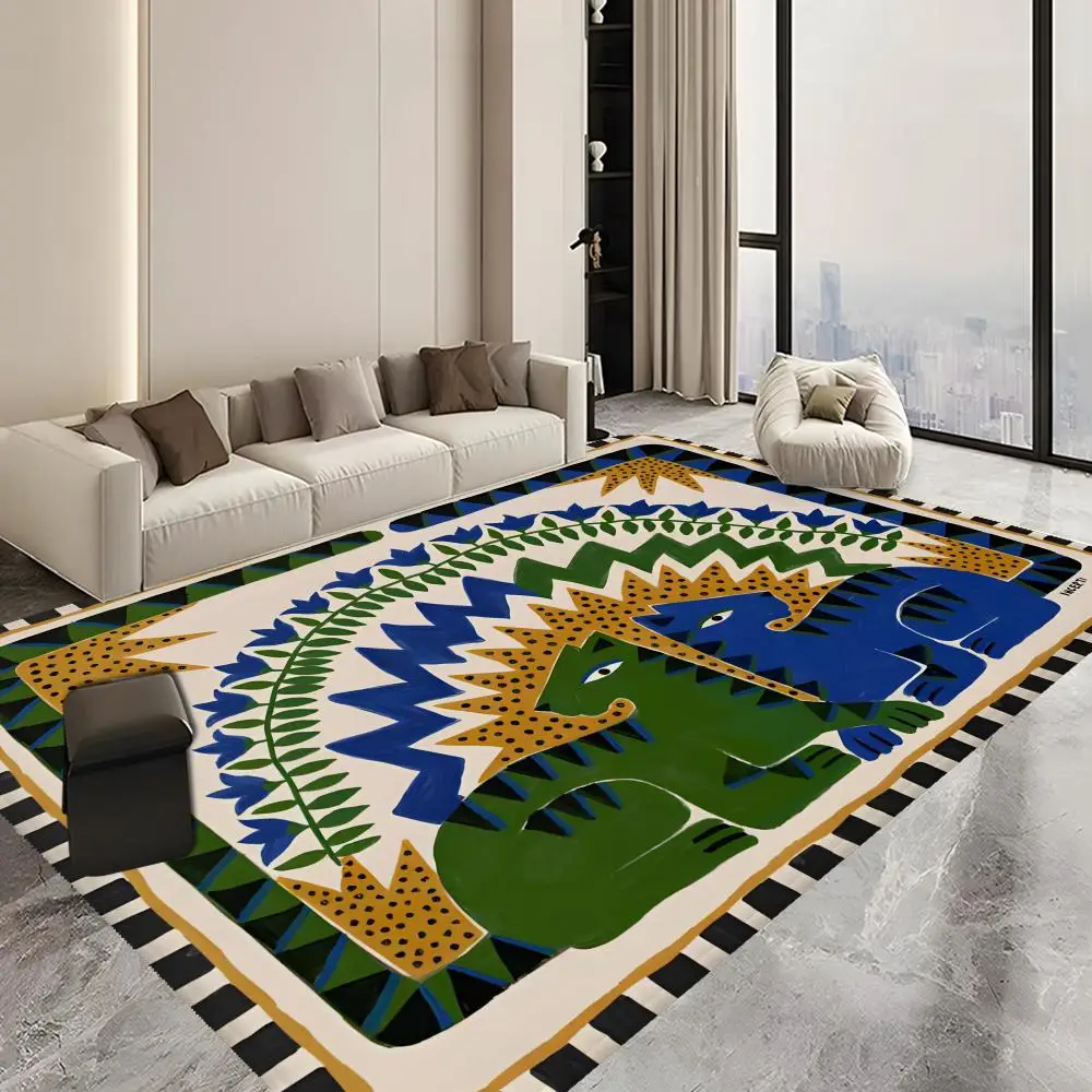 Ancient Egypt Tiger Leopard Floor Bathroom Mat Kids Room Bedroom Decoration Balcony Anti-Slip Doormat Living Room Welcome Rug