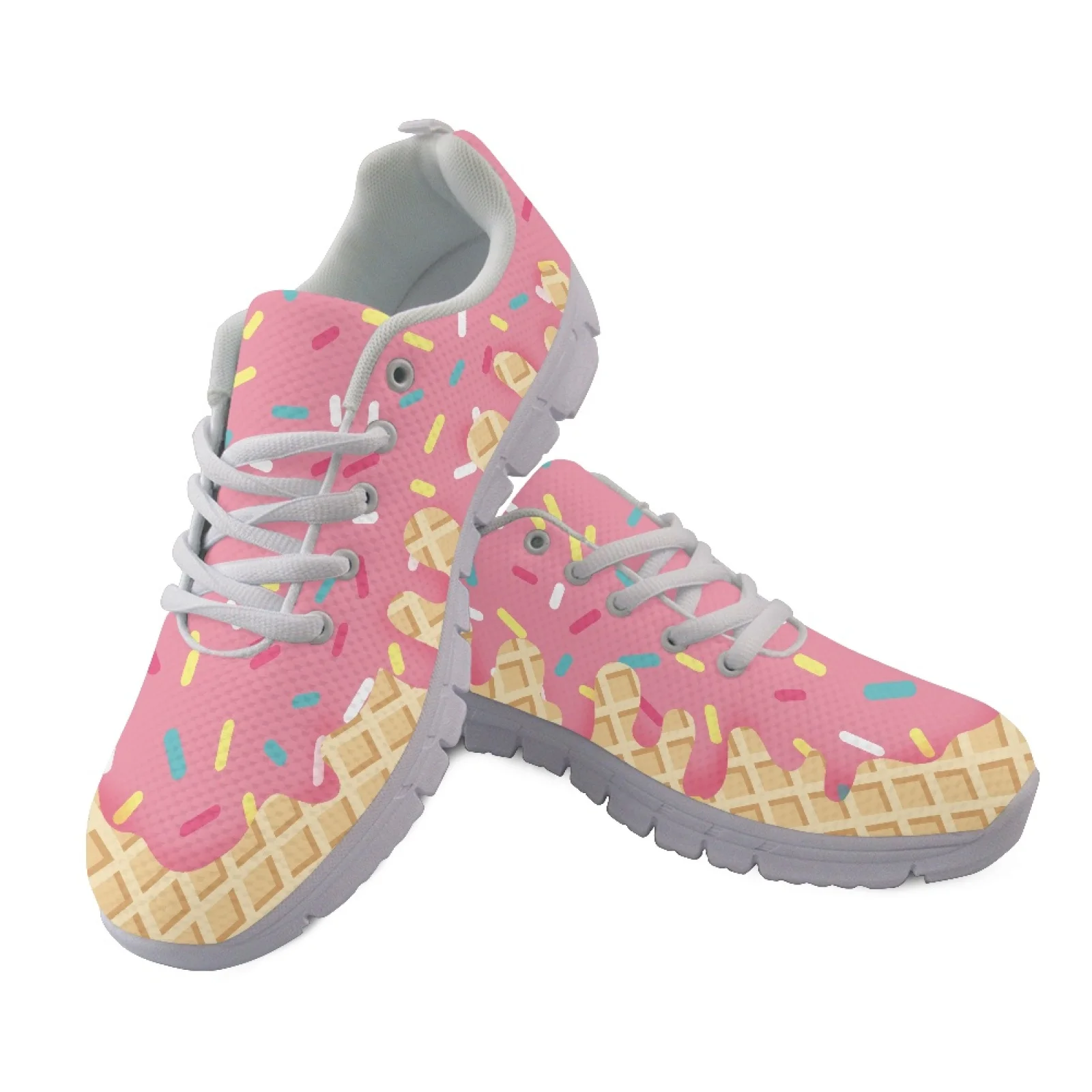 Coloranimal Ice Cream Sprinkle Print Breathable Running Sneakers for Men Mesh & EVA Sole Running Shoes 2026 Trending