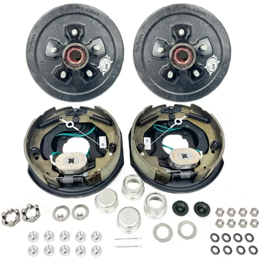 طقم فرامل محور مقطورة الفرامل الكهربائية مقاس 55.5 مسبقًا لمحاور مقطورة 3500 رطل جاهزة لتثبيت عزم دوران عالي مقاوم للتآكل