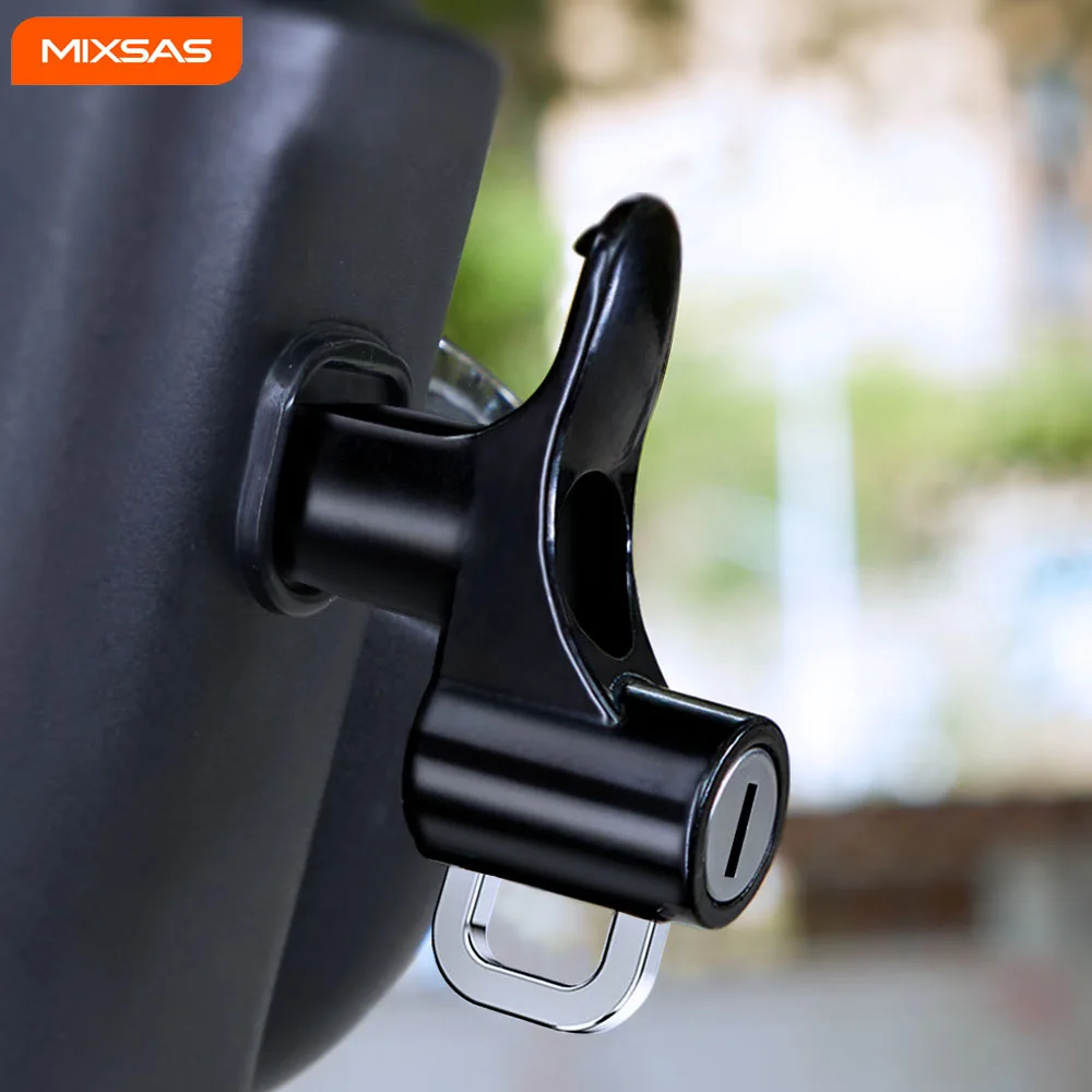 

MIXSAS Anti-theft Helmet Lock Handlebar Alloy Black Mount Hook with Key Set Electric Bike Tool Motorcycle Accessories Universal