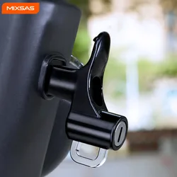 MIXSAS Motorcycle Helmet Lock Handlebar with Key Alloy Anti-theft Mount Hook Electric Bike Motorbike Scooter, E-Bike Protection