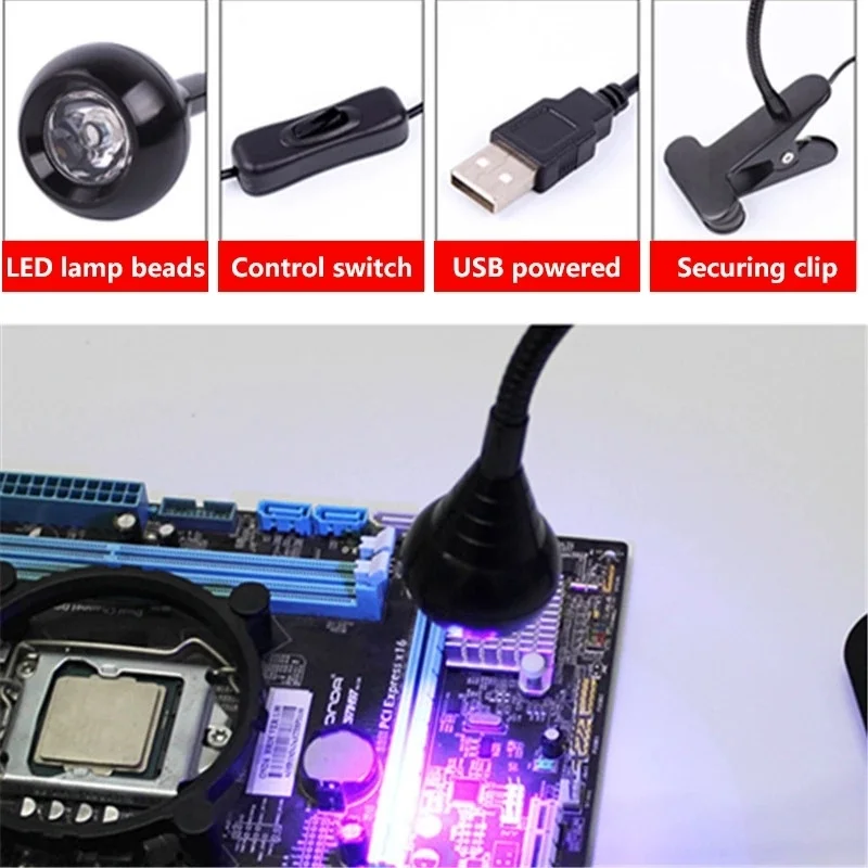 LED Ultraviolet Light Nail Drying Lamp USB LED Table Lamps Flexible Bright Led UV Gel Curing Nails Art for Cash Medical Detector view 6