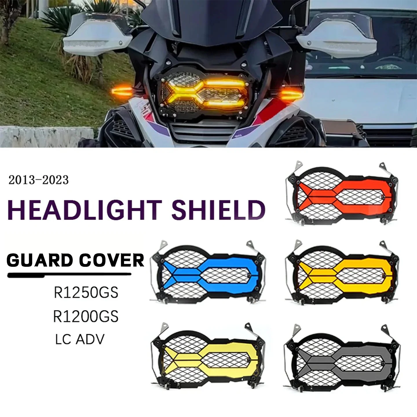For BMW Motorcycle Flipable Headlight Protector Head Lights Grille Guard Cover LC ADV Edition Adventure2013-2023 R1200GSR1250GS