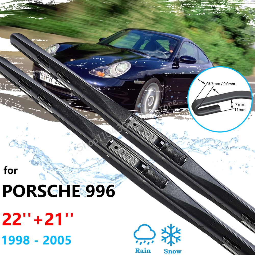 

2x For Porsche Carrera 996 911 GT Coupe Convertible 1998~2005 Wiper Blades Brushes Washers Auto Cleaning Replacement Accessories