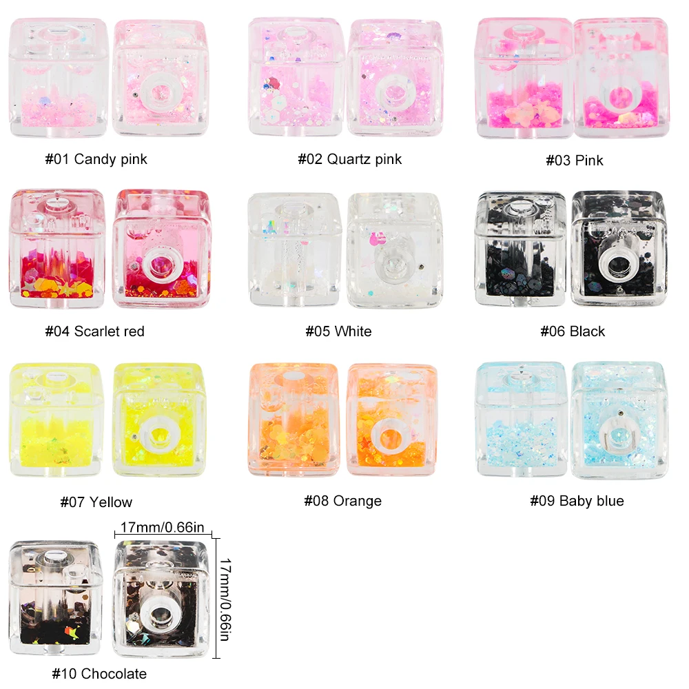 10Pcs Acrylic Liquid Youth Vitality Beads For Pairing With Decorations Such As Pens, Keychains, Bracelets, Earrings