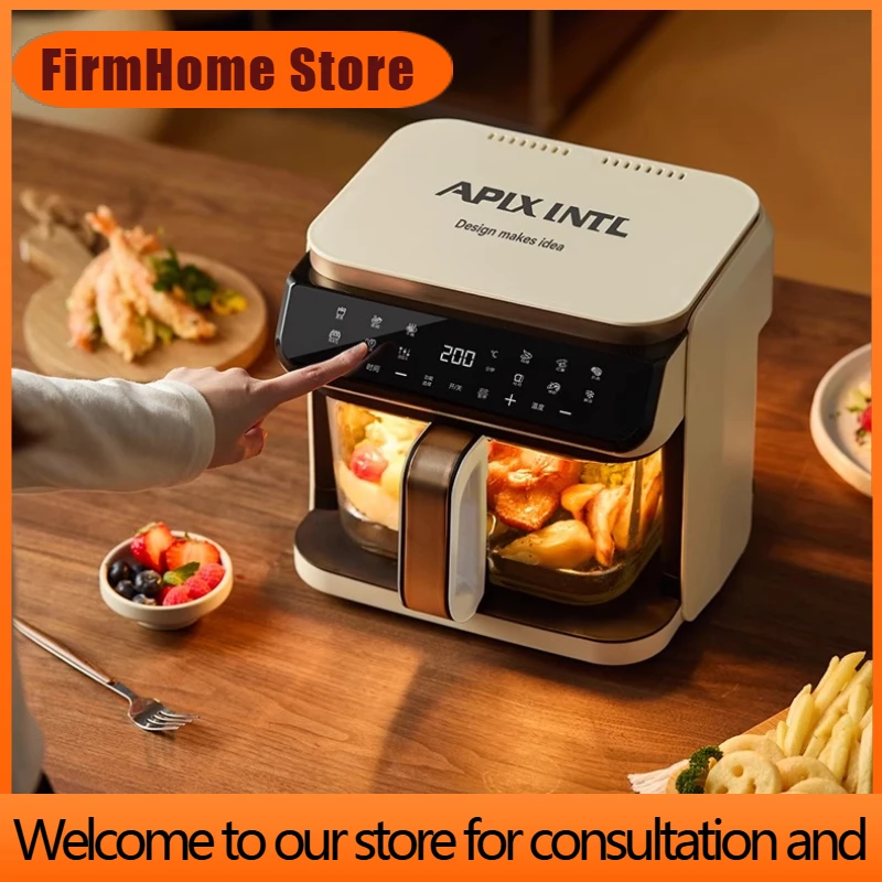 FirmHome Store6L Air Fryer Transparent Visual Household No-turn-over High Boron Glass Liner Water Tender Baking Machine Air Fry
