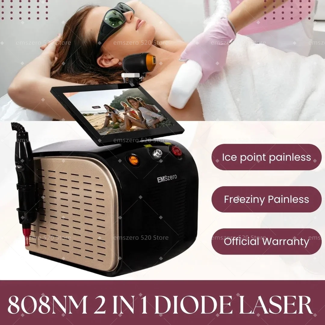 2in1 Diode laser Pico-second 808NM Hair Removal Machine with 3 Wavelength Tattoo Removal Epilator equipment 755nm 808nm 1064nm