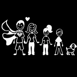 24cm Happy Family Car Stickers on Motorcycle Sticker Products Decals Accessories PVC Stylish, Sunscreen and Waterproof Cute,