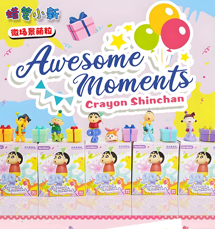 Crayon ShinChan momentos impresionantes caja ciega escena en miniatura muñeca Nohara Himawari Sakurada Nene modelo colección adornos regalo para niños