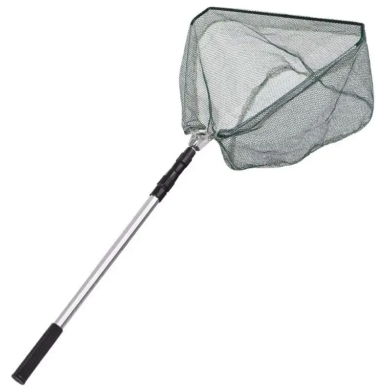 Aluminum Alloy Fishing Landing Net with Telescopic Handle Foldable Mesh Safe Fish Catch And Release Tool for Anglers