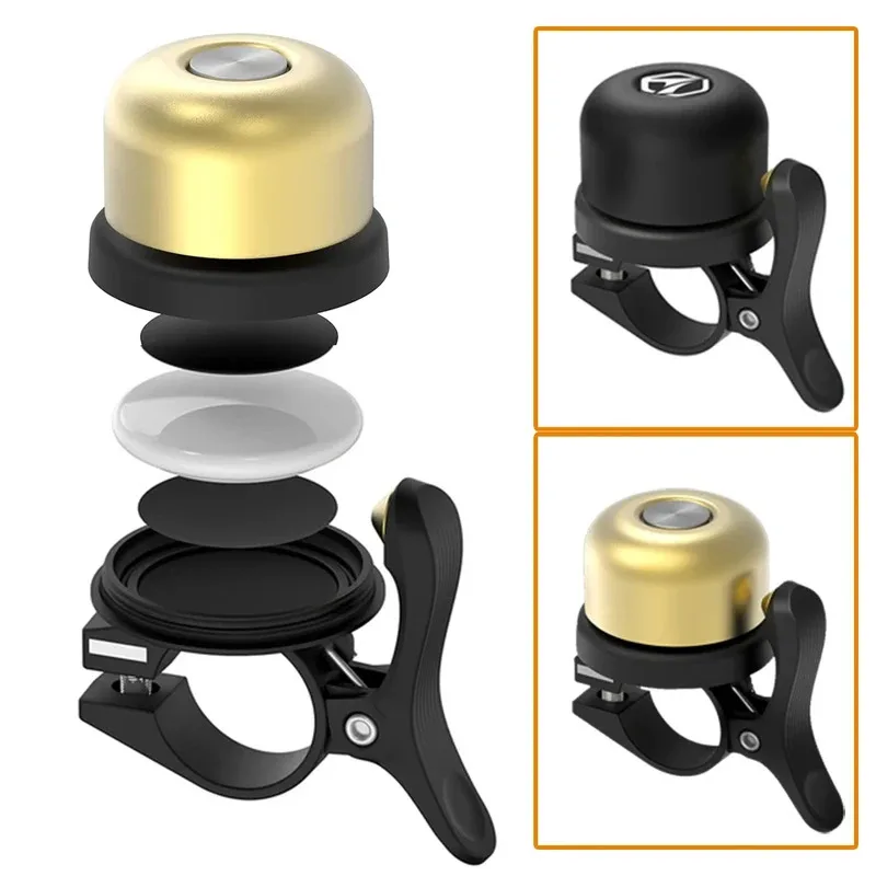 

Brass Bike Bell with Hidden AirTag Holder – Waterproof Anti-Theft Case for Apple AirTag GPS Tracker, Under Bicycle Mount