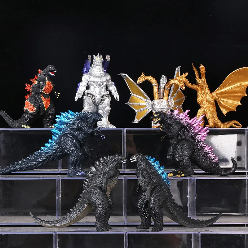 2024 neue 10cm Godzilla vs Kingkong Gojira Weich kleber König Ghidorah Action figur bewegliche Gelenke Modell Spielzeug für Kind Junge Geschenk – Detail 5