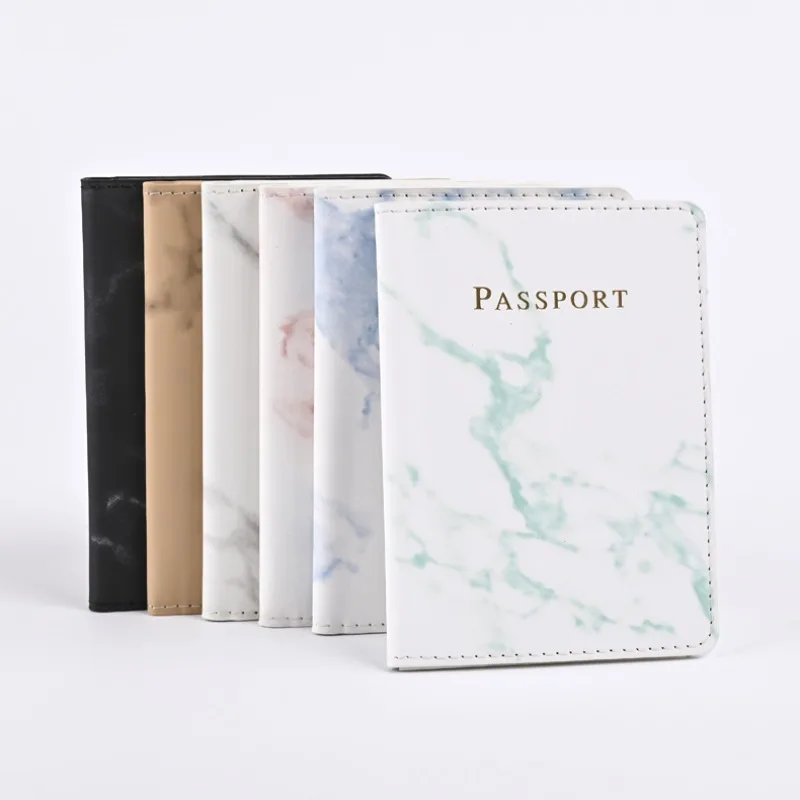 

Marbling Passport Cover Case for World Trip Travel English PU Leather Passport Holder Sleeve with ID Credit Card Slot Protector