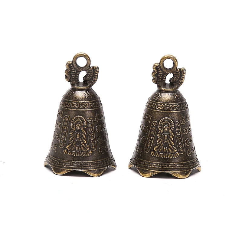 Escultura de cobre bronze antigo Bell, Guanyin Bells, Shui Feng Bell, Convite Buda Budismo, 2 pcs, 1pc